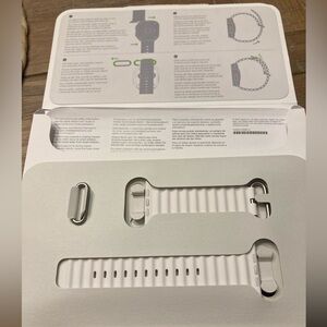 Apple Watch White Ocean Band w/ titanium buckle & adjustable loop NWT OS 49mm